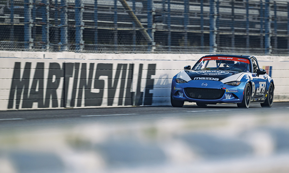 Mazda race car on track