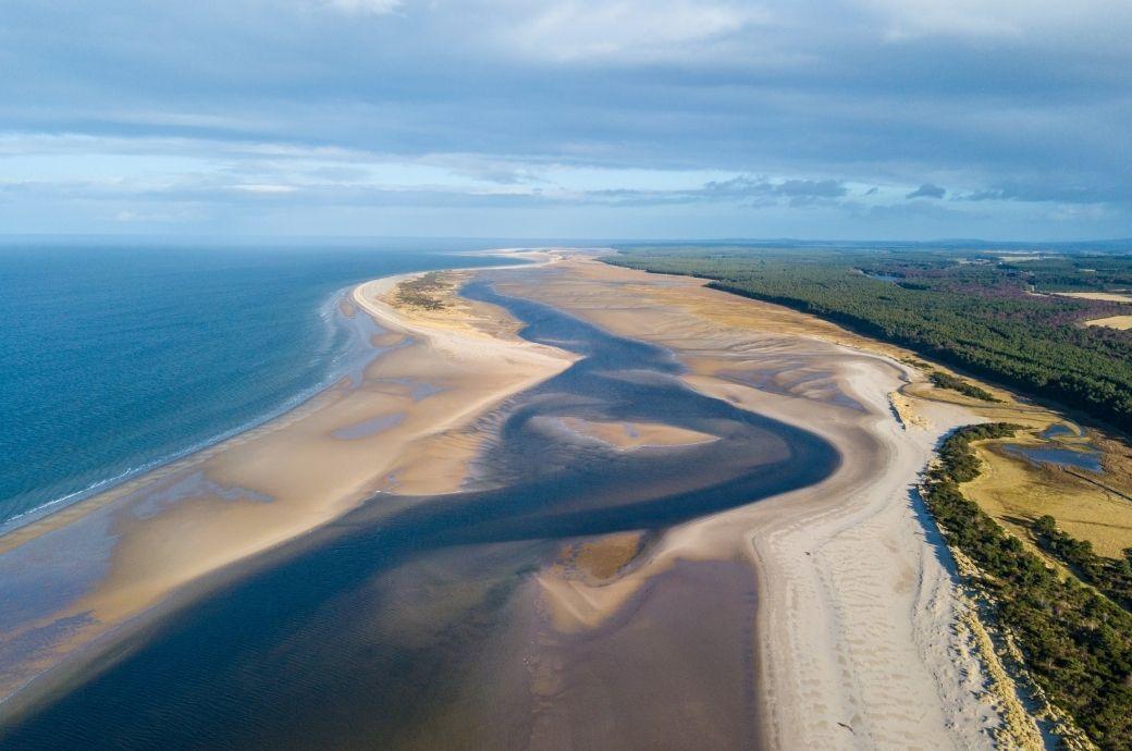 Aerial view of coastal shoreline