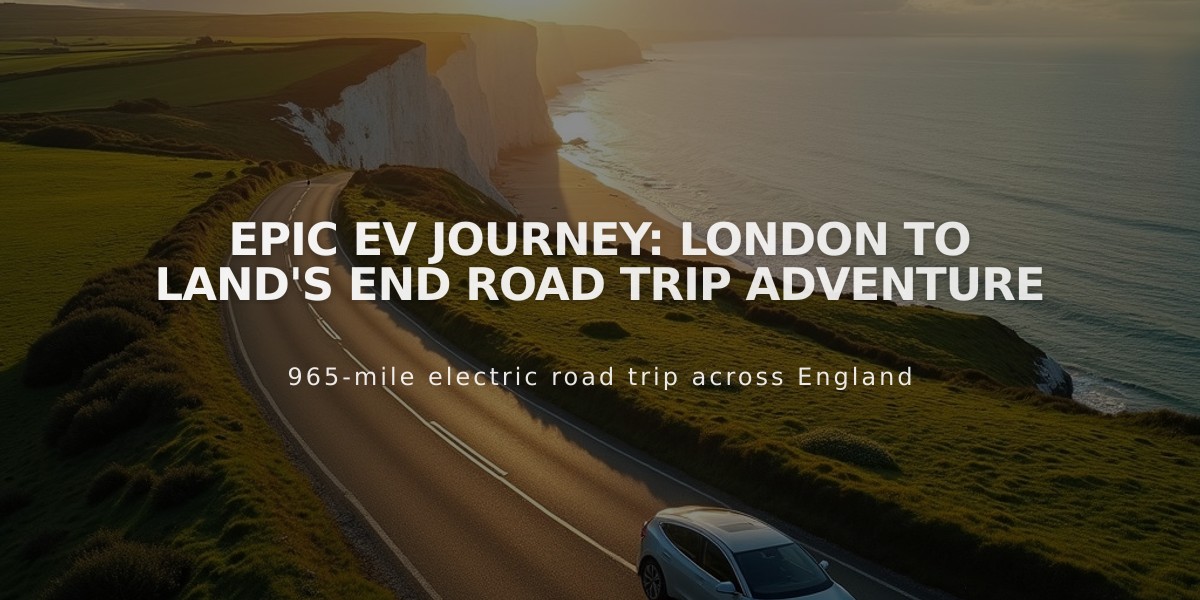 Epic EV Journey: London to Land's End Road Trip Adventure