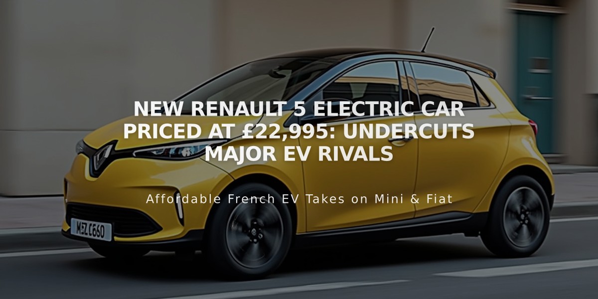 New Renault 5 Electric Car Priced at £22,995: Undercuts Major EV Rivals