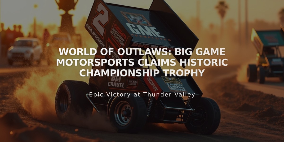 World of Outlaws: Big Game Motorsports Claims Historic Championship Trophy