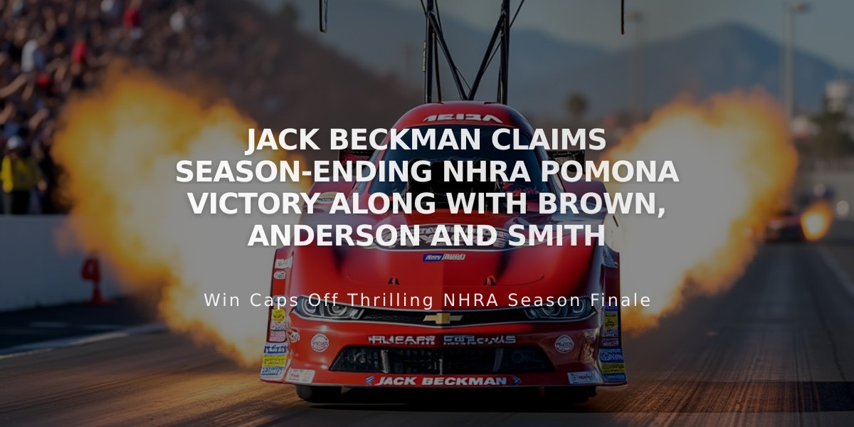 Jack Beckman Claims Season-Ending NHRA Pomona Victory Along with Brown, Anderson and Smith