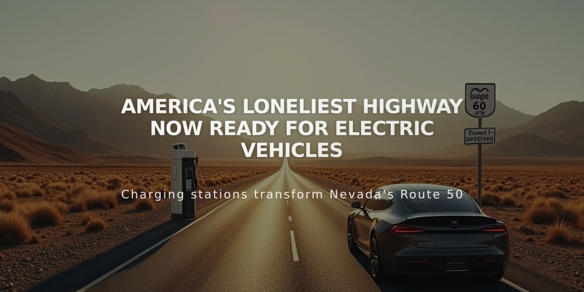 America's Loneliest Highway Now Ready for Electric Vehicles