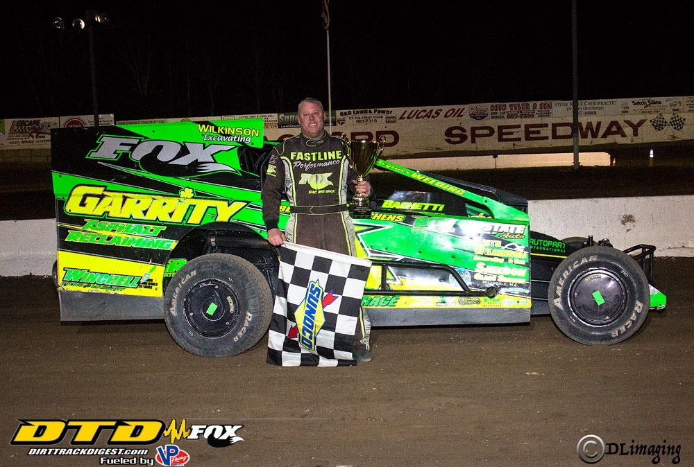 Bachetti celebrates dirt track racing victory