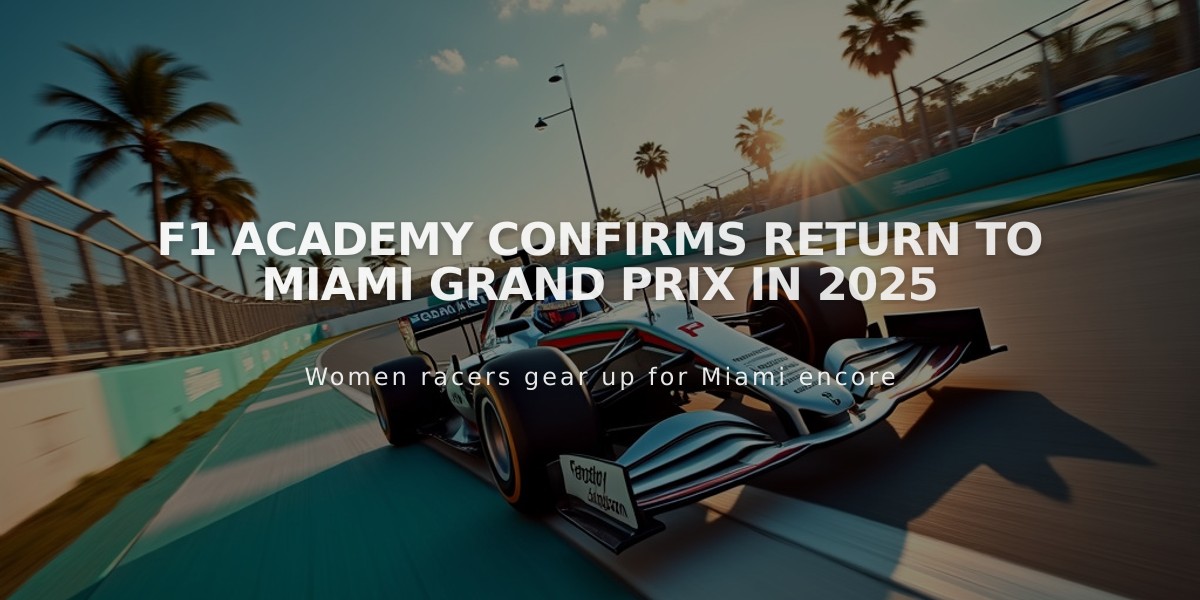 F1 Academy Confirms Return to Miami Grand Prix in 2025