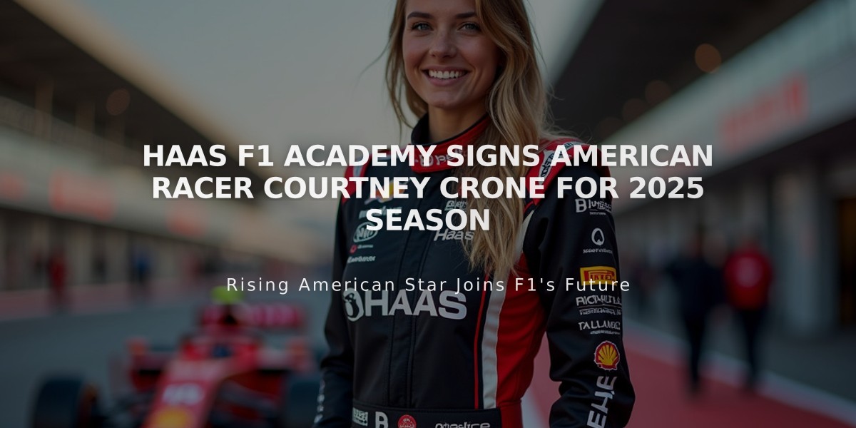 Haas F1 Academy Signs American Racer Courtney Crone for 2025 Season