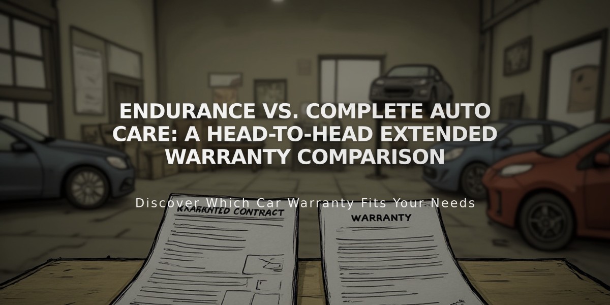 Endurance vs. Complete Auto Care: A Head-to-Head Extended Warranty Comparison