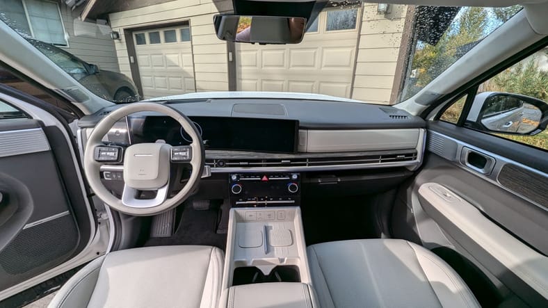 White leather seats in luxury car