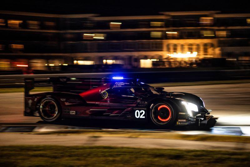 Race car speeding at Sebring track