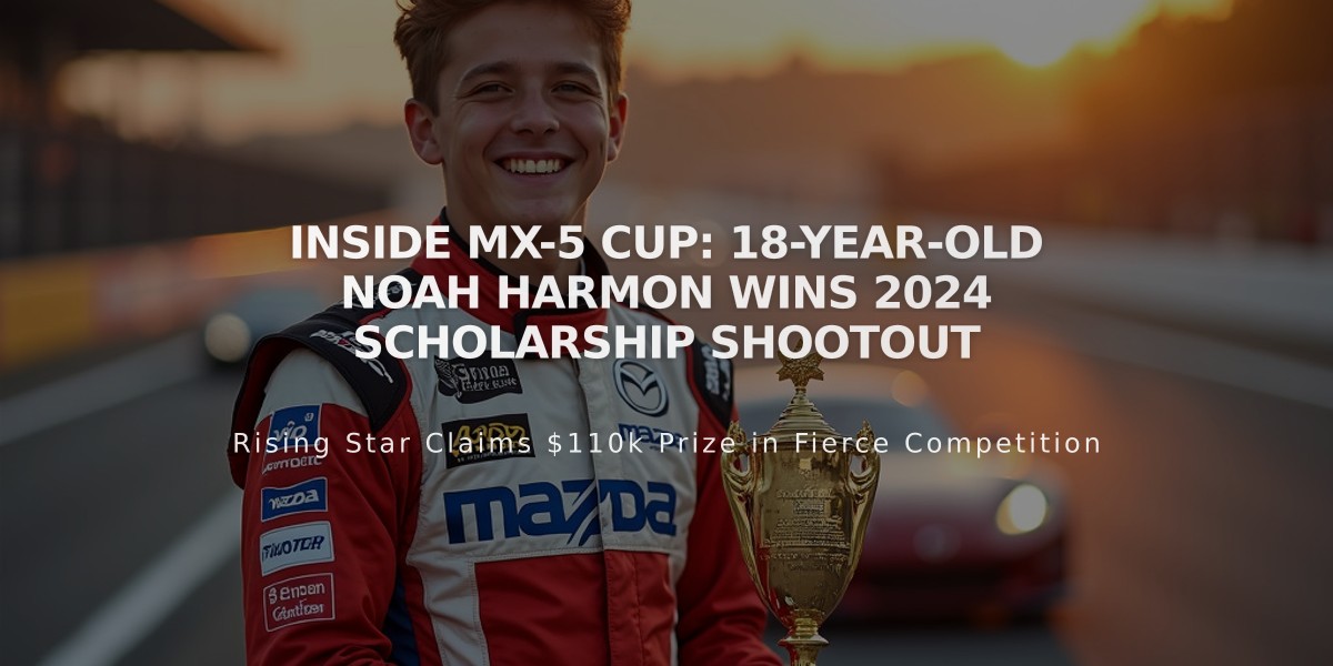 Inside MX-5 Cup: 18-Year-Old Noah Harmon Wins 2024 Scholarship Shootout