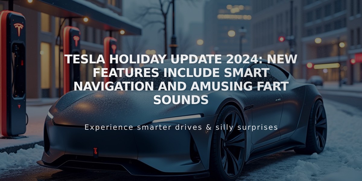 Tesla Holiday Update 2024: New Features Include Smart Navigation and Amusing Fart Sounds