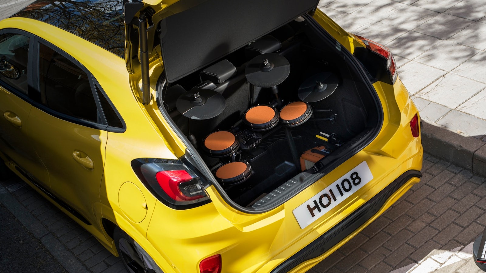 Ford Puma's open yellow cargo area