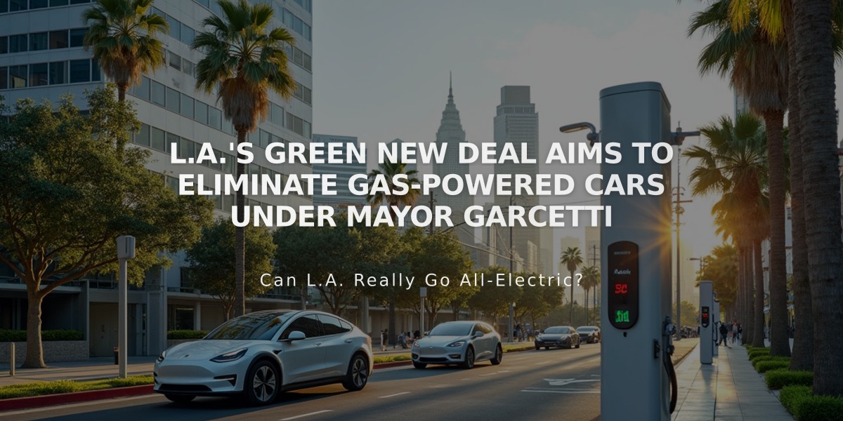 L.A.'s Green New Deal Aims to Eliminate Gas-Powered Cars Under Mayor Garcetti