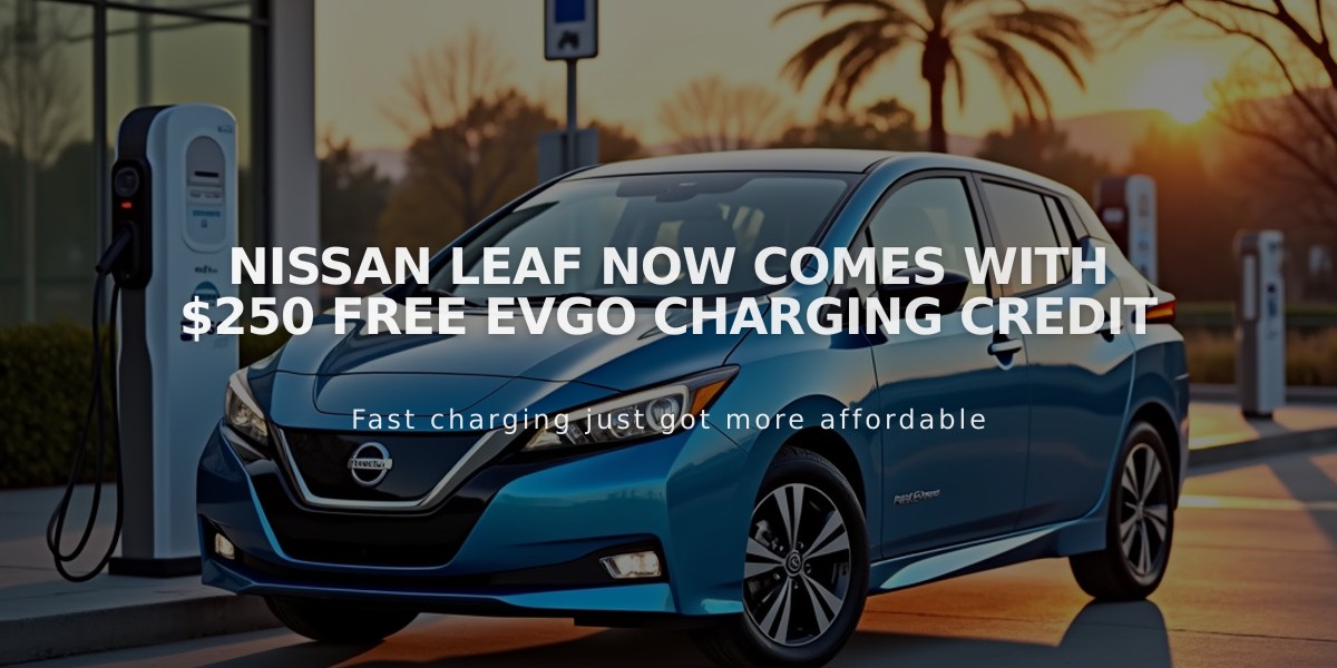 Nissan Leaf Now Comes With $250 Free EVgo Charging Credit