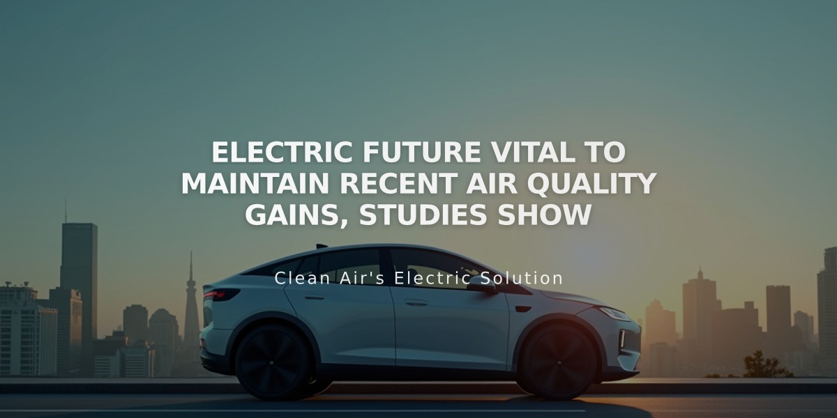 Electric Future Vital to Maintain Recent Air Quality Gains, Studies Show