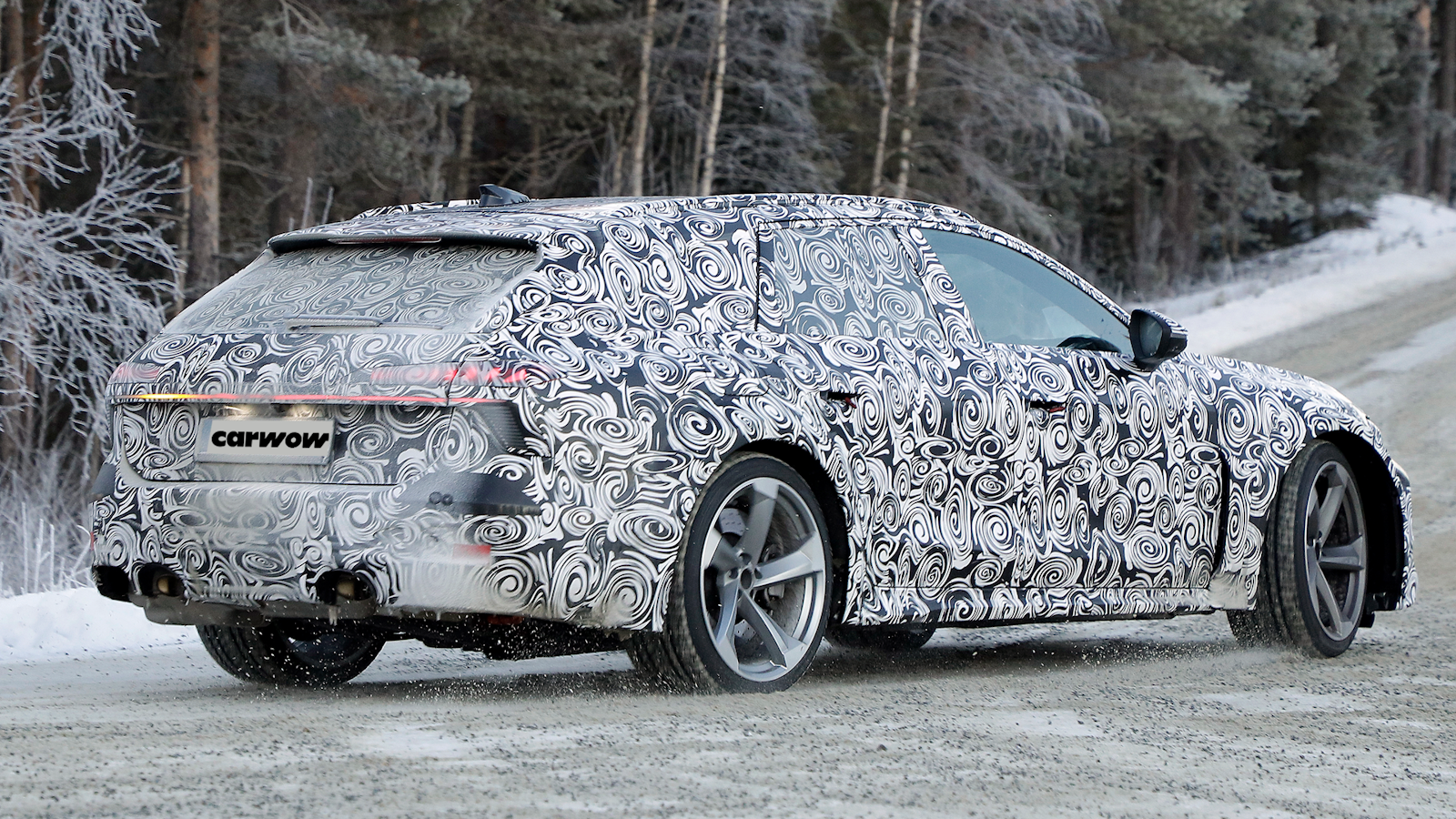 Audi RS7 on curved mountain road