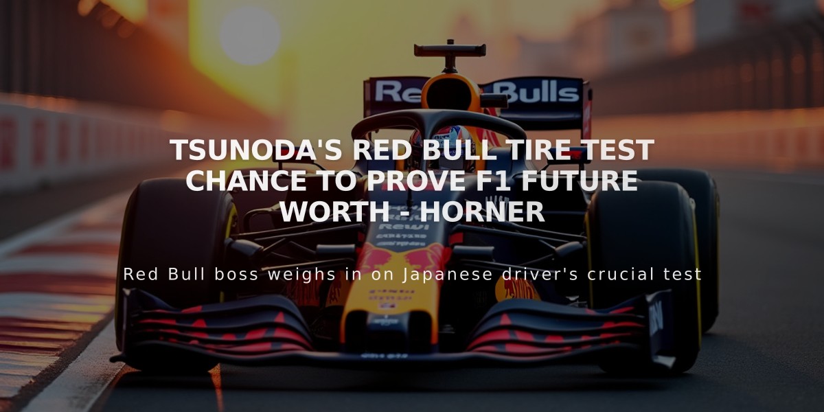 Tsunoda's Red Bull Tire Test Chance to Prove F1 Future Worth - Horner