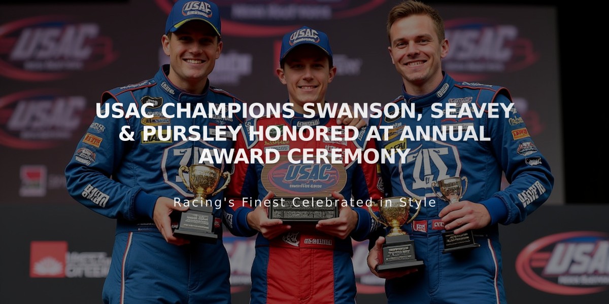 USAC Champions Swanson, Seavey & Pursley Honored at Annual Award Ceremony