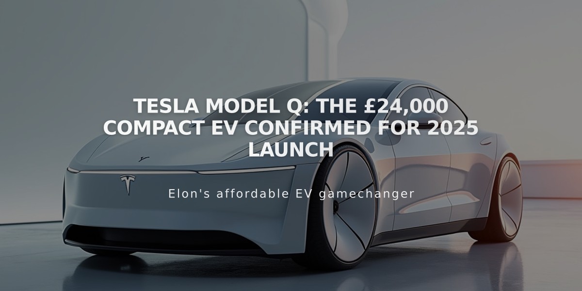 Tesla Model Q: The £24,000 Compact EV Confirmed for 2025 Launch