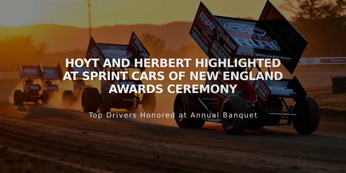 Hoyt and Herbert Highlighted at Sprint Cars of New England Awards Ceremony