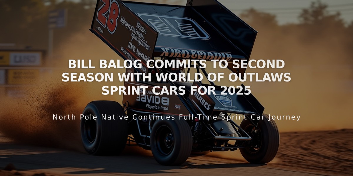 Bill Balog Commits to Second Season with World of Outlaws Sprint Cars for 2025