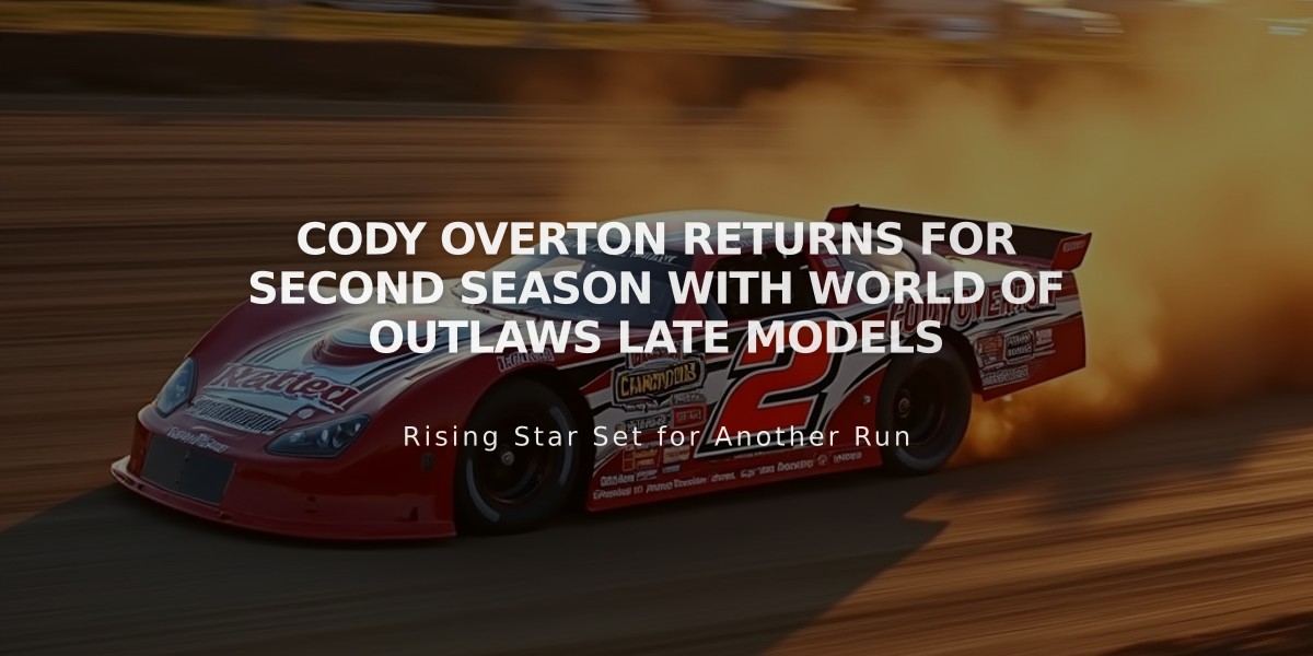 Cody Overton Returns for Second Season with World of Outlaws Late Models