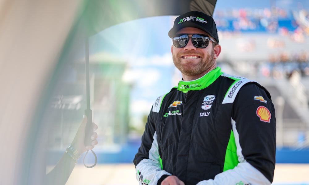 Conor Daly smiling at Milwaukee Mile