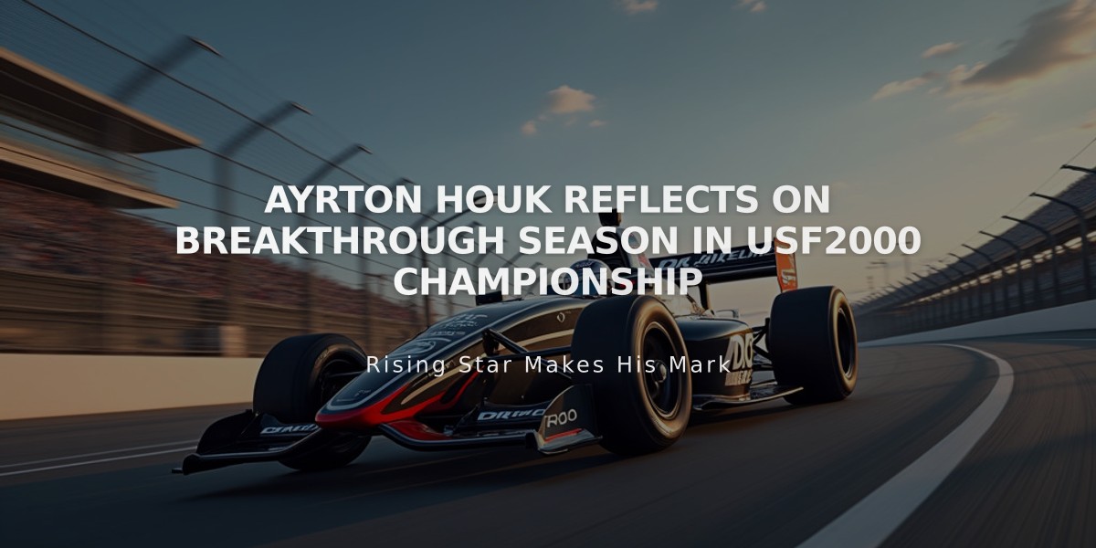 Ayrton Houk Reflects on Breakthrough Season in USF2000 Championship