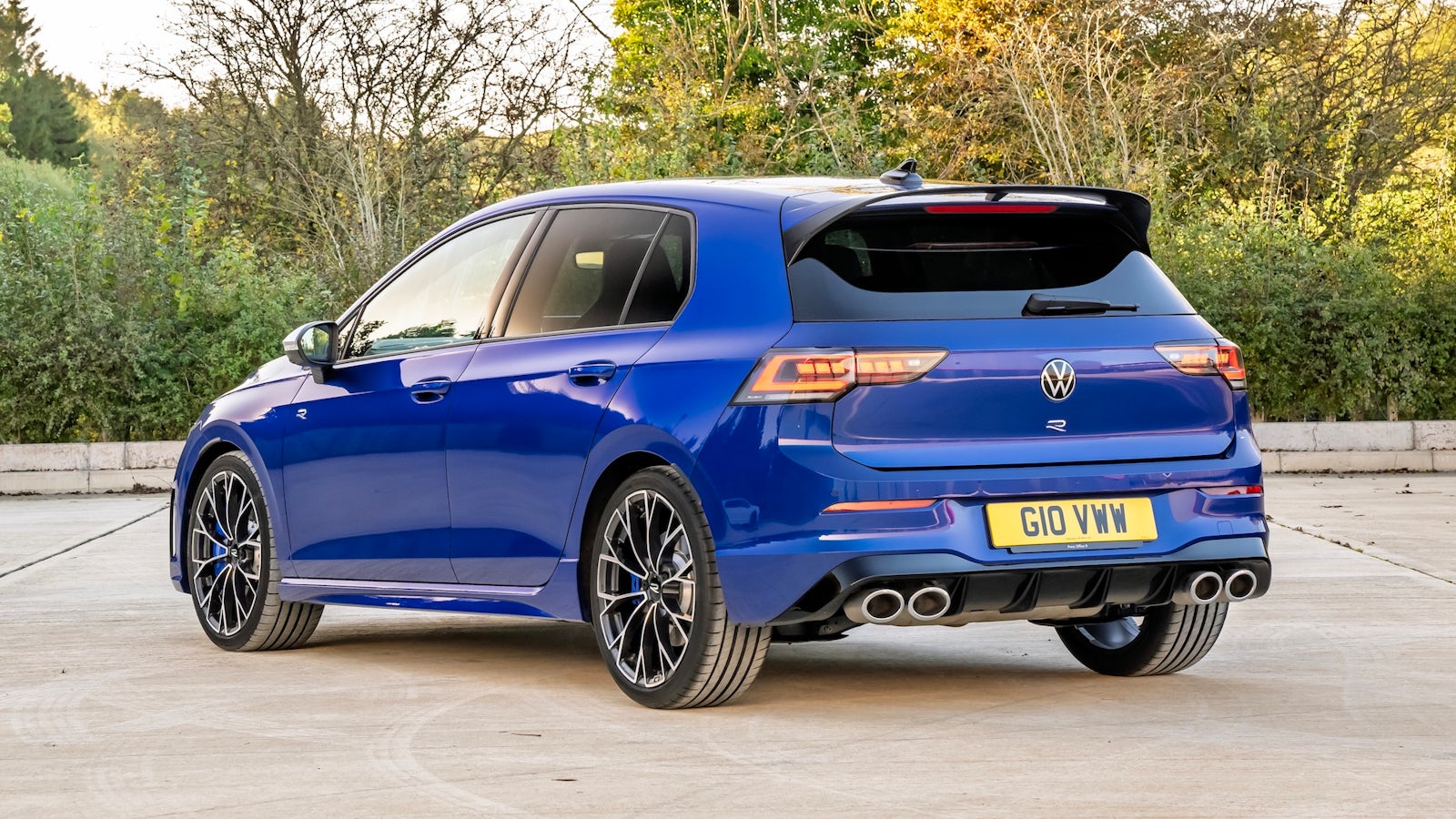 Blue VW Golf R hot hatch