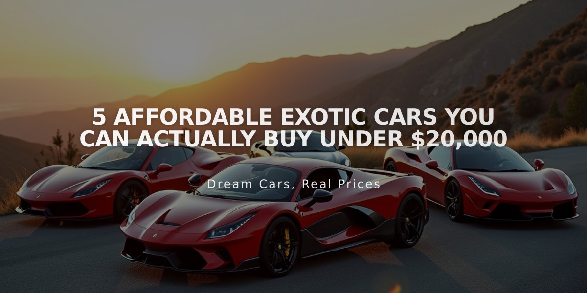 5 Affordable Exotic Cars You Can Actually Buy Under $20,000