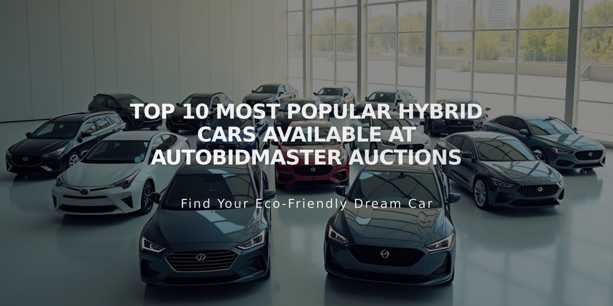 Top 10 Most Popular Hybrid Cars Available at AutoBidMaster Auctions