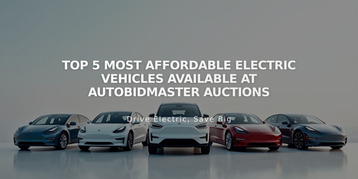 Top 5 Most Affordable Electric Vehicles Available at AutoBidMaster Auctions