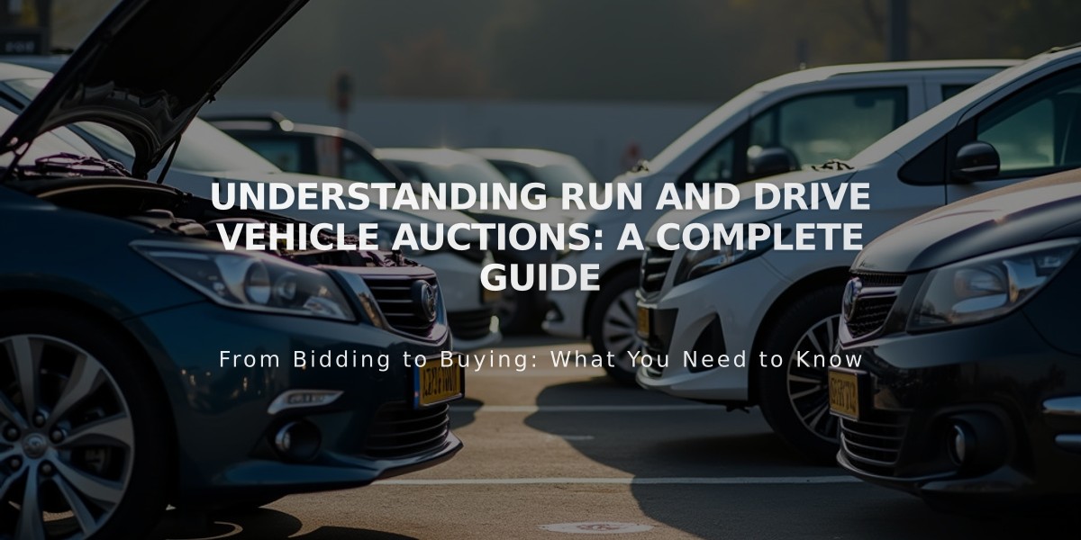 Understanding Run and Drive Vehicle Auctions: A Complete Guide