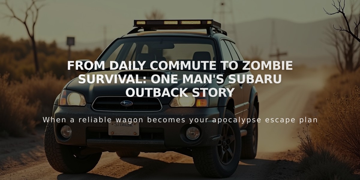 From Daily Commute to Zombie Survival: One Man's Subaru Outback Story