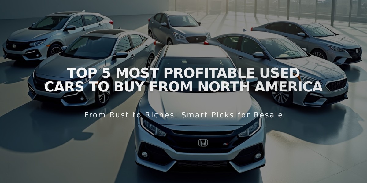 Top 5 Most Profitable Used Cars to Buy from North America