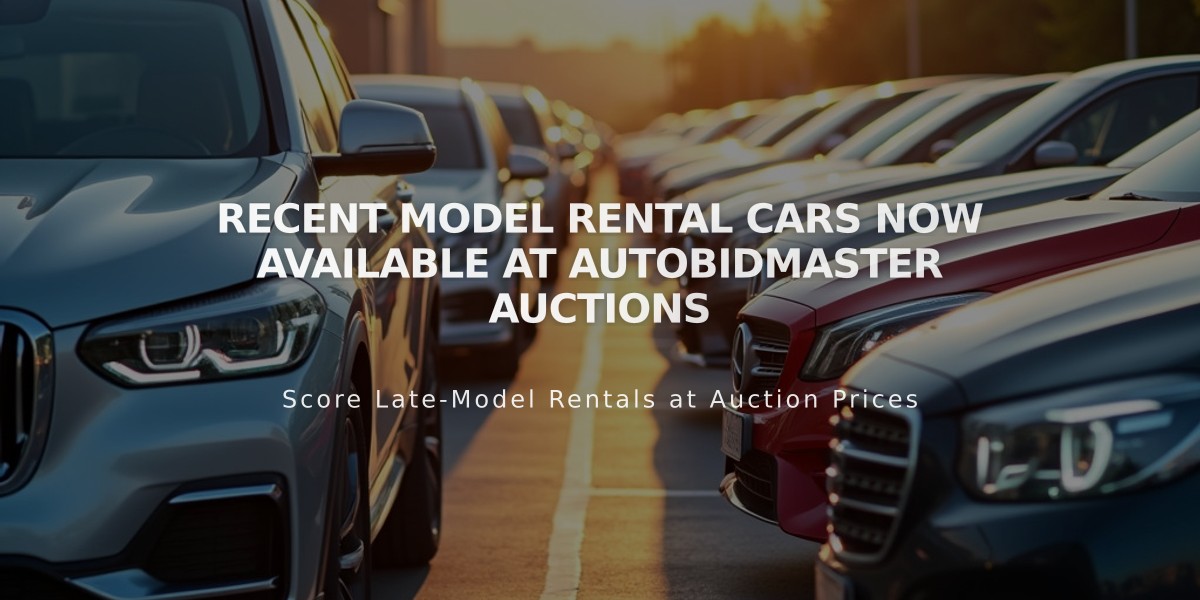 Recent Model Rental Cars Now Available at AutoBidMaster Auctions