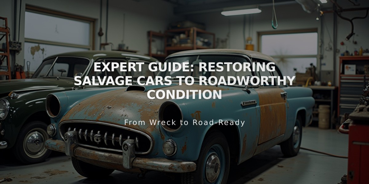 Expert Guide: Restoring Salvage Cars to Roadworthy Condition