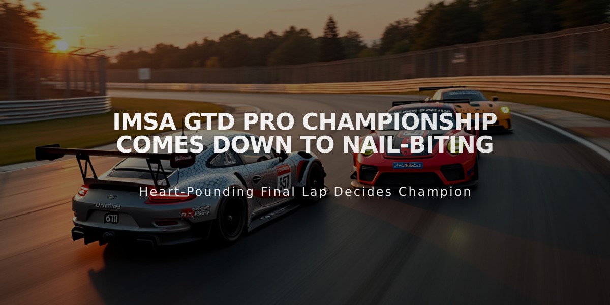 IMSA GTD PRO Championship Comes Down to Nail-Biting