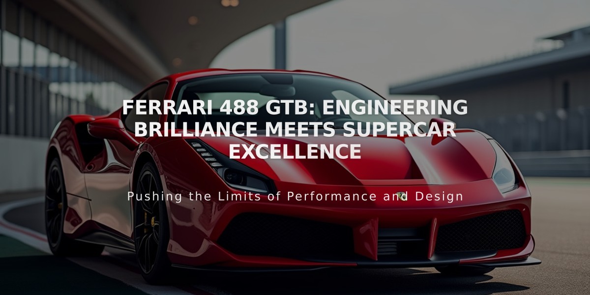 Ferrari 488 GTB: Engineering Brilliance Meets Supercar Excellence