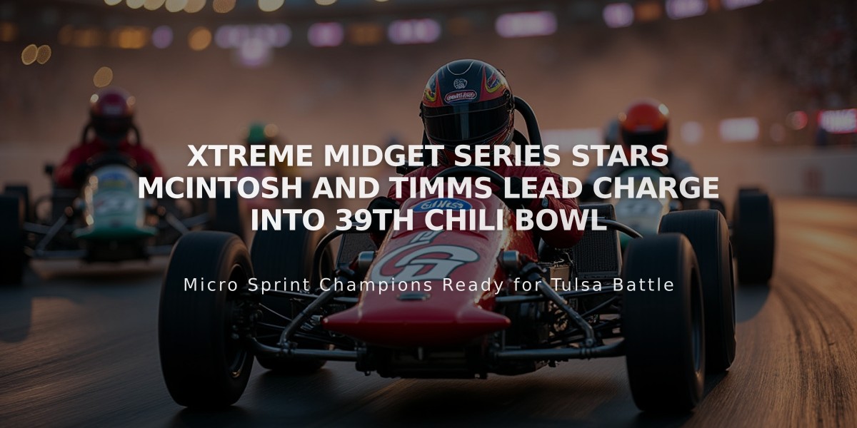 Xtreme Midget Series Stars McIntosh and Timms Lead Charge into 39th Chili Bowl