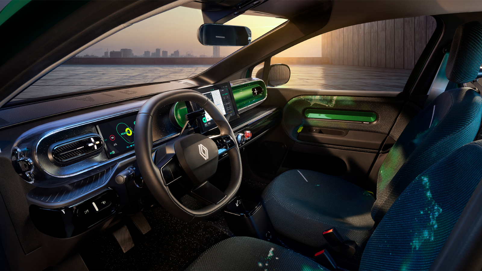 Twingo dashboard and steering wheel view