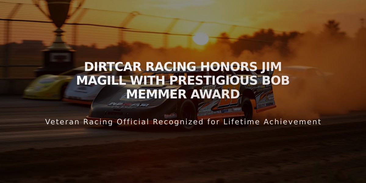 DIRTcar Racing Honors Jim Magill with Prestigious Bob Memmer Award