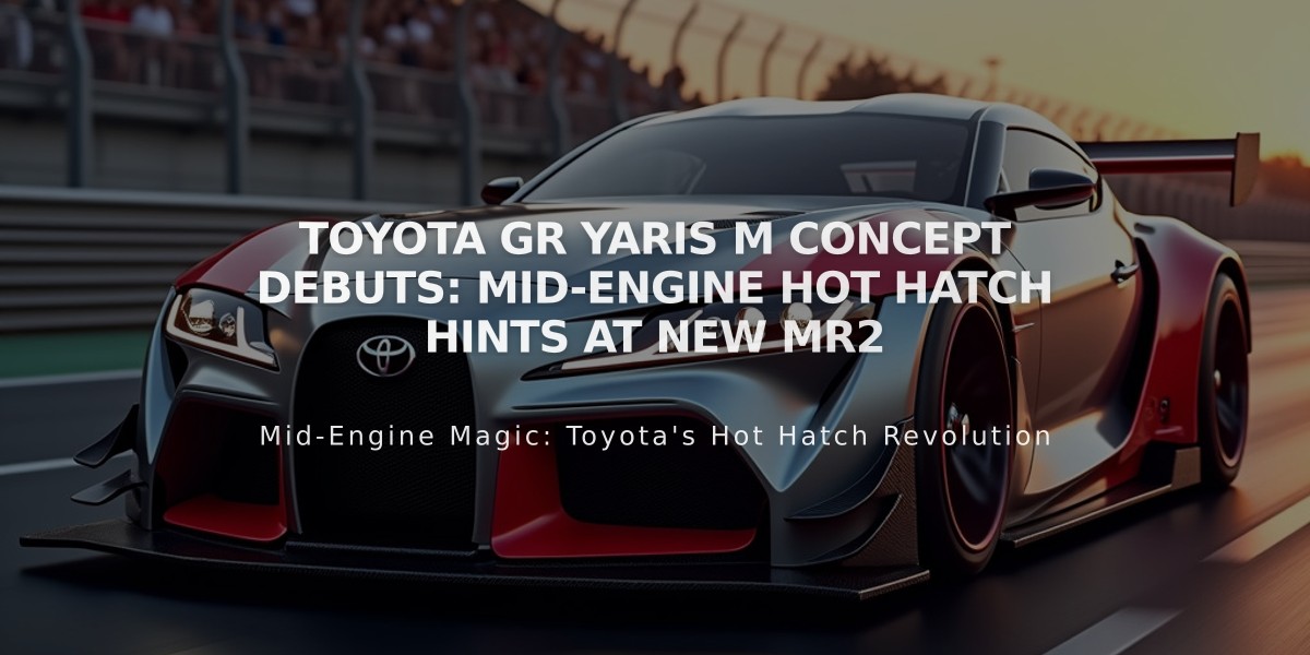 Toyota GR Yaris M Concept Debuts: Mid-Engine Hot Hatch Hints at New MR2