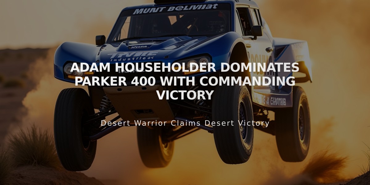 Adam Householder Dominates Parker 400 with Commanding Victory