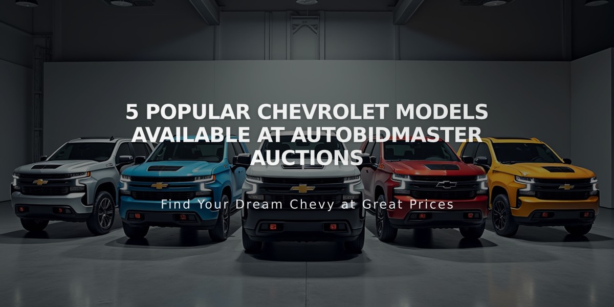 5 Popular Chevrolet Models Available at AutoBidMaster Auctions