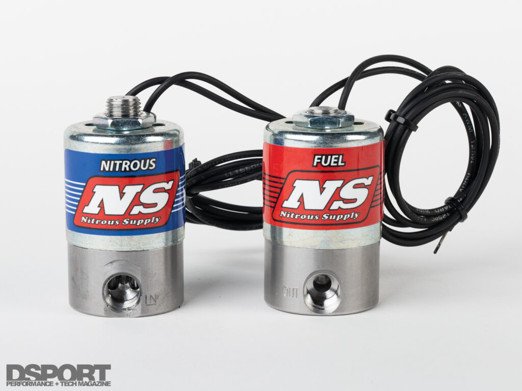 Nitrous oxide solenoids in car