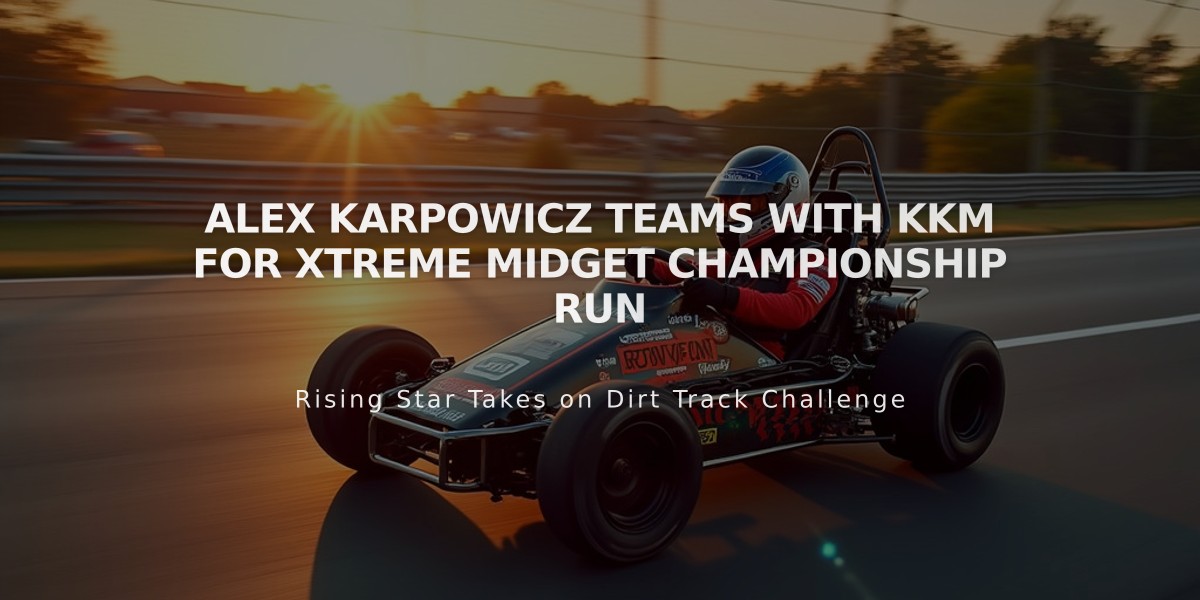 Alex Karpowicz Teams with KKM for Xtreme Midget Championship Run