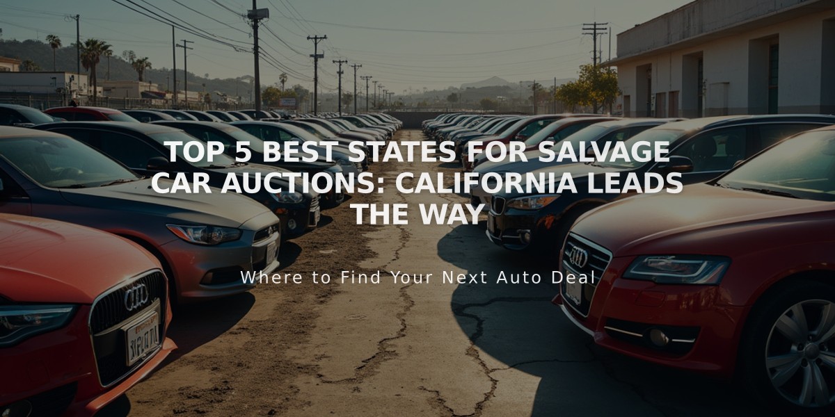 Top 5 Best States for Salvage Car Auctions: California Leads the Way