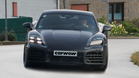 Black Porsche Cayman front view