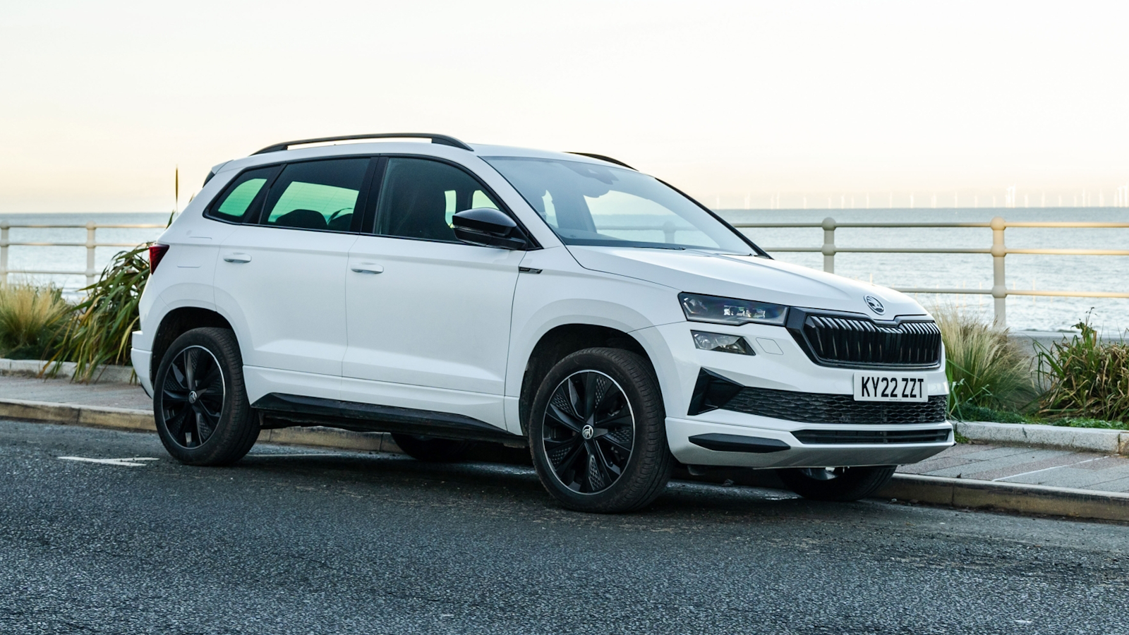 White Skoda Karoq SUV